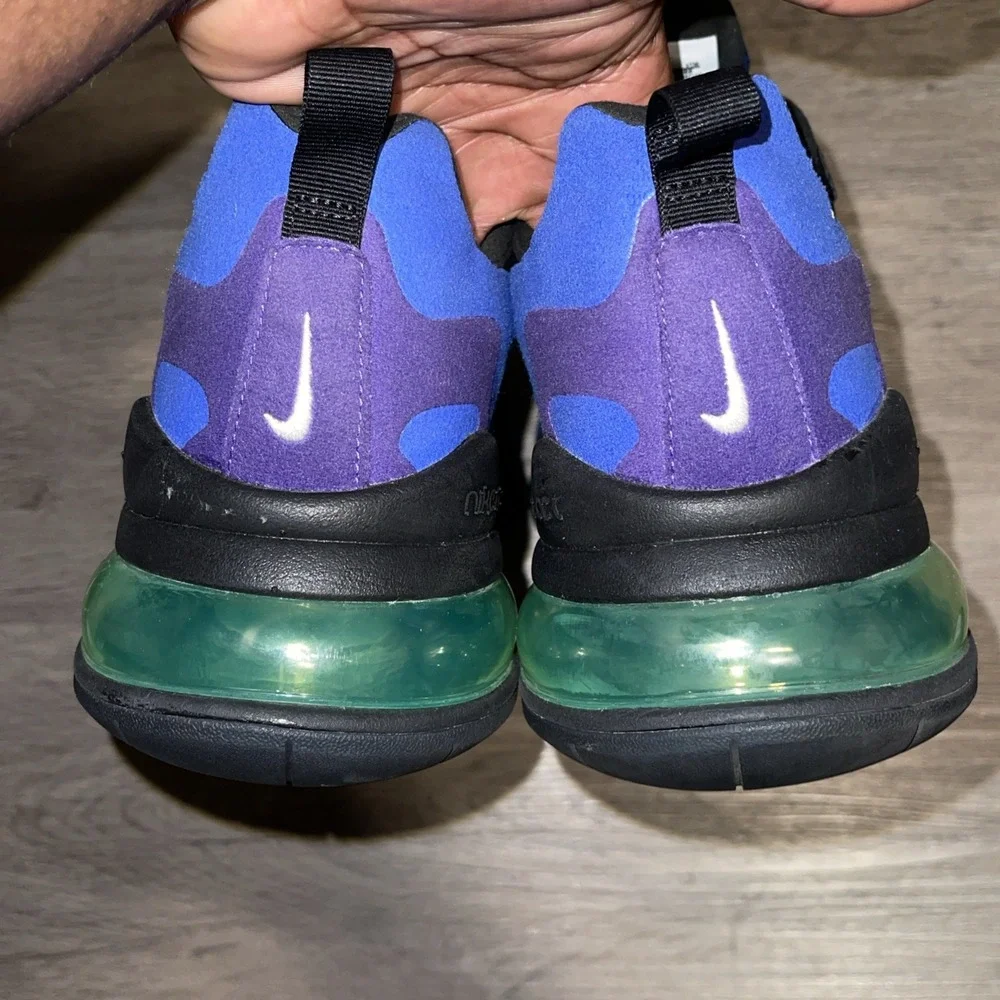 Size 12- Nike Air Max 270 React Black/Gold/Blue AO4197-005